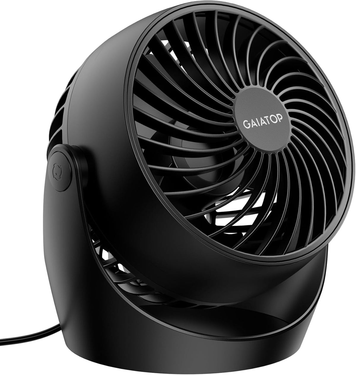 Ventilador de Escritorio Gaiatop 5 Pulgadas | Circulador de Aire Portátil de Mesa | Pequeño pero Potente | 3 Velocidades | Inclinación Ajustable 360 Grados | Negro