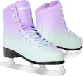 WELLWON Figure Ice Skates for Women Girls and Boys, Lace-Up Adult Figure Skate Ice Hockey Skates for Outdoor and Skating Rink, Figure Ice Skate Shoes Size US Women's 10.5/Men's 9