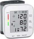 Monitor de presión arterial de muñeca MMIZOO con pantalla LCD grande, brazalete ajustable de 5,31 a 7,68 pulgadas, memoria automática para 99 series (2) y estuche de transporte para uso doméstico (blanco).