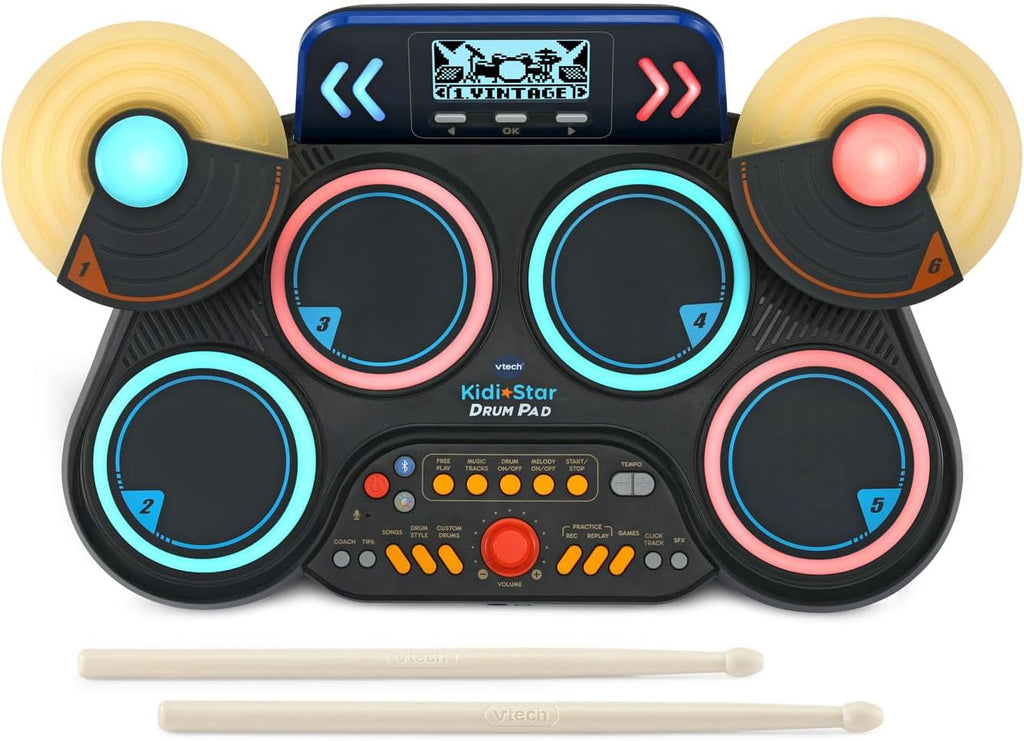 Batería Electrónica para Niños VTech Kidi Star Drum Pad – Color Negro