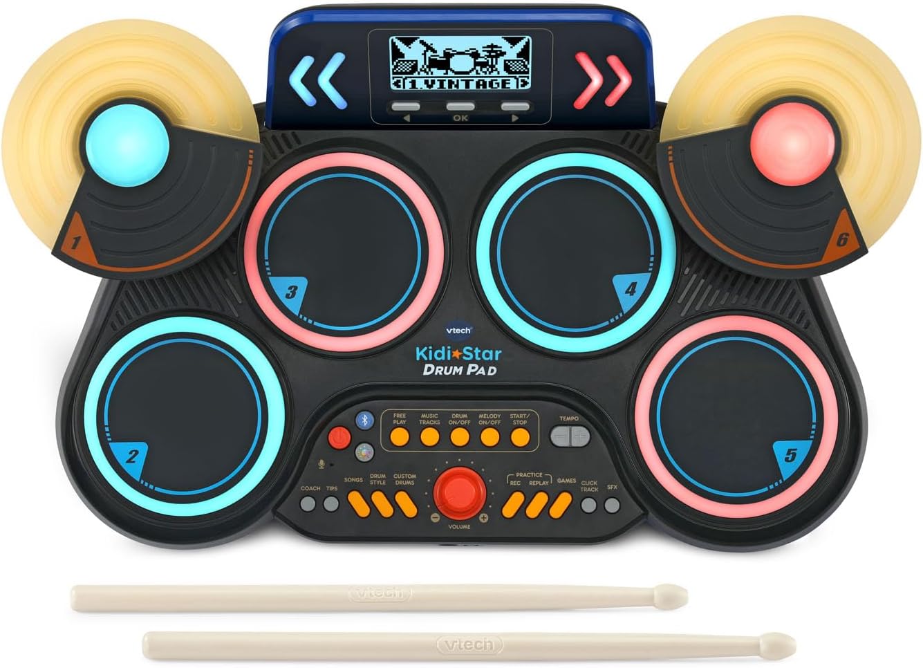 Batería Electrónica para Niños VTech Kidi Star Drum Pad – Color Negro