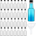 Tessco 100 Mini Botellas para Licor con Tapa Negra | Botellas de Trago Vacias Hermeticas | Plastico para Licor Aderezos Salsas | 118ml