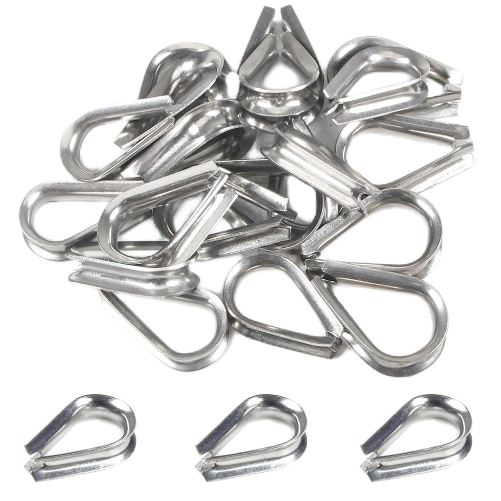 Guardacabos de Acero Inoxidable M6 1/4" para Cable de Alambre – Set de 20 Piezas MroMax