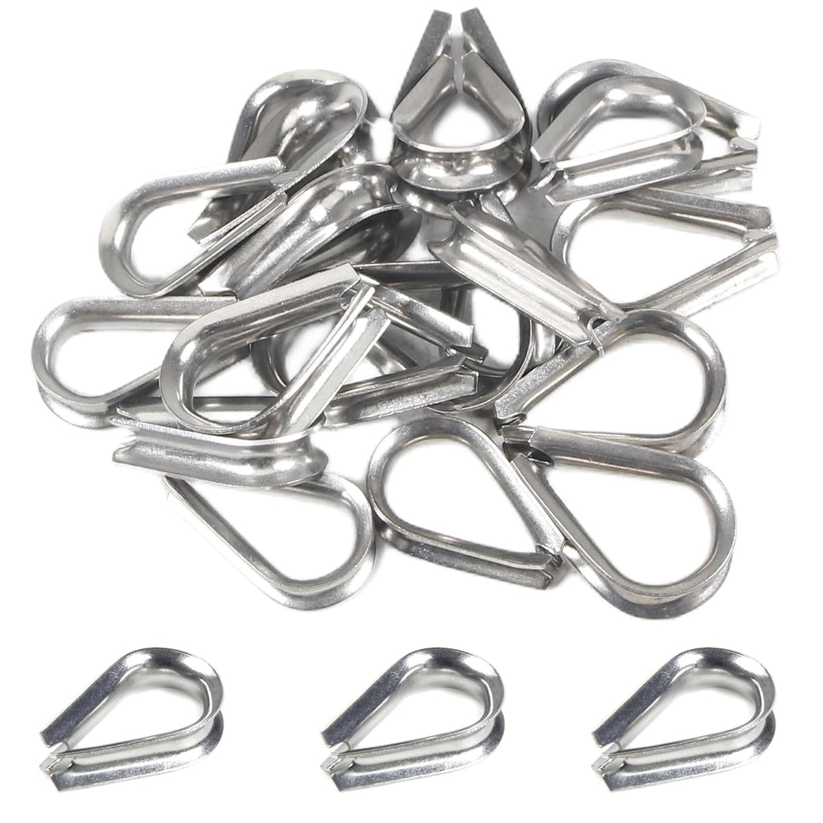 Guardacabos de Acero Inoxidable M6 1/4" para Cable de Alambre – Set de 20 Piezas MroMax