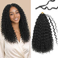 Extensiones Crochet Boho Gogo Curl Pre-enroscadas Pack x8 — 7 Piezas | 36 cm, Negro Natural 1B, Fibra Protéica Rizos Profundos para Mujeres