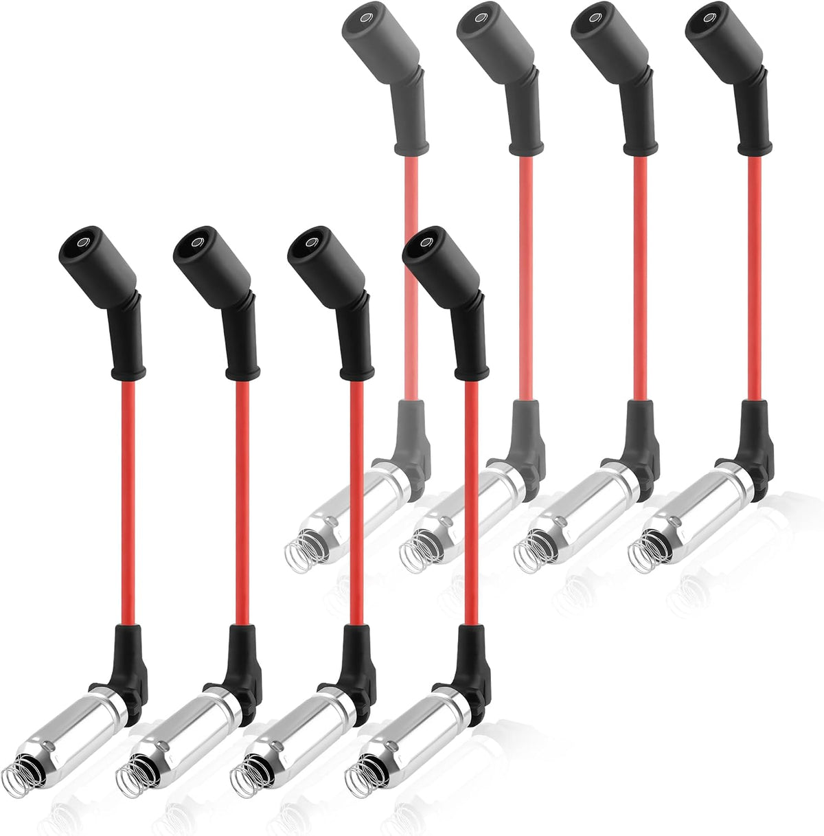 IHOTDER Set de 8 Cables de Bujía Compatible con GMC, Hummer, Chevrolet y Cadillac | Reemplazo OEM M8-48322, 48322R, Cables de Encendido Premium