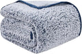 EMME - Mantas de forro polar suave de felpa Sherpa para sofá, acogedora manta de cama (azul marino, 274 cm x 229 cm)