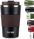 KETIEE Taza de viaje, taza de café aislada de 12 onzas con tapa a prueba de fugas, taza de café de viaje de doble pared de acero inoxidable al vacío a prueba de derrames, vaso reutilizable para hombres y mujeres para té de agua caliente y fría