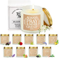 Lewtemi 10 frascos de velas cristianas para el Día del Padre, velas aromáticas católicas con oraciones, 3.5 oz, versículos bíblicos, regalos religiosos para mujeres, hombres y maestros de la escuela dominical (blanco, clásico).