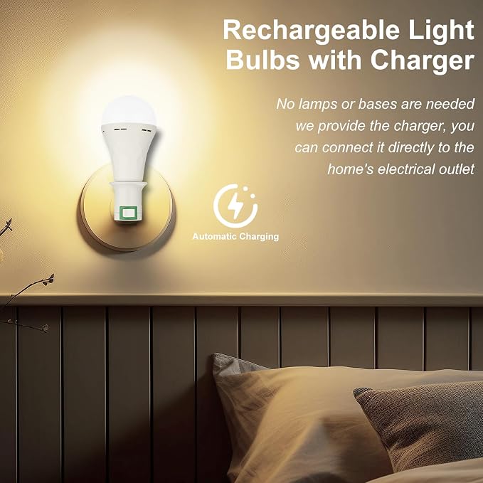 DEFECTO: Un enchufe no funciona – Bombillas Recargables LED 1200 mAh, Paquete de 6, 9W 3000K para Emergencias y Cortes de Luz