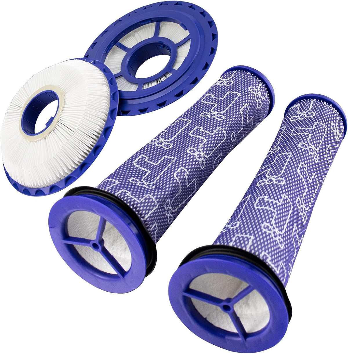 Kit de 4 filtros de repuesto compatible con las aspiradoras Dyson DC41, DC65, DC66, UP13, UP20 Animal, Multi Floor y Ball. Reemplaza las piezas n.° 920769-01 y 920640-01. Incluye 2 filtros HEPA de postfiltro y 2 filtros de prefiltro.