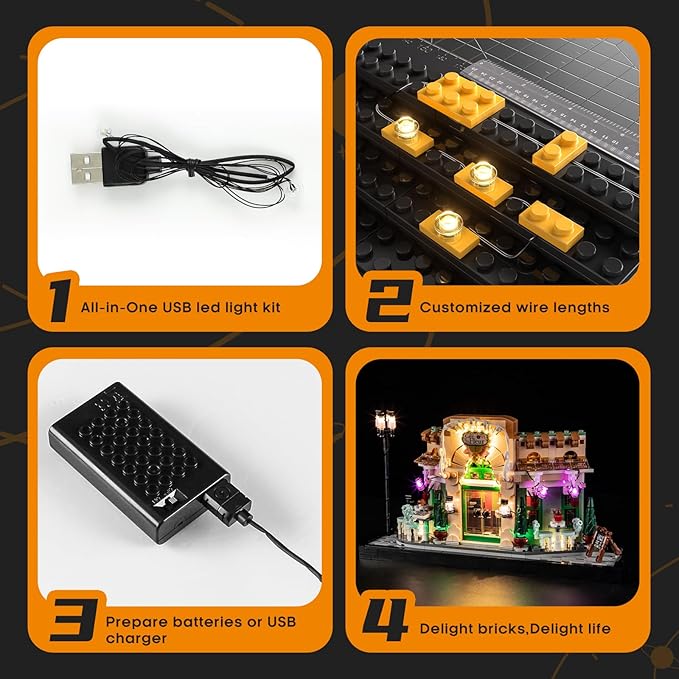 Light para Lego-10362 French Café - Kit de iluminación LED compatible con el modelo de bloques de construcción Lego, no incluye el juego de modelos