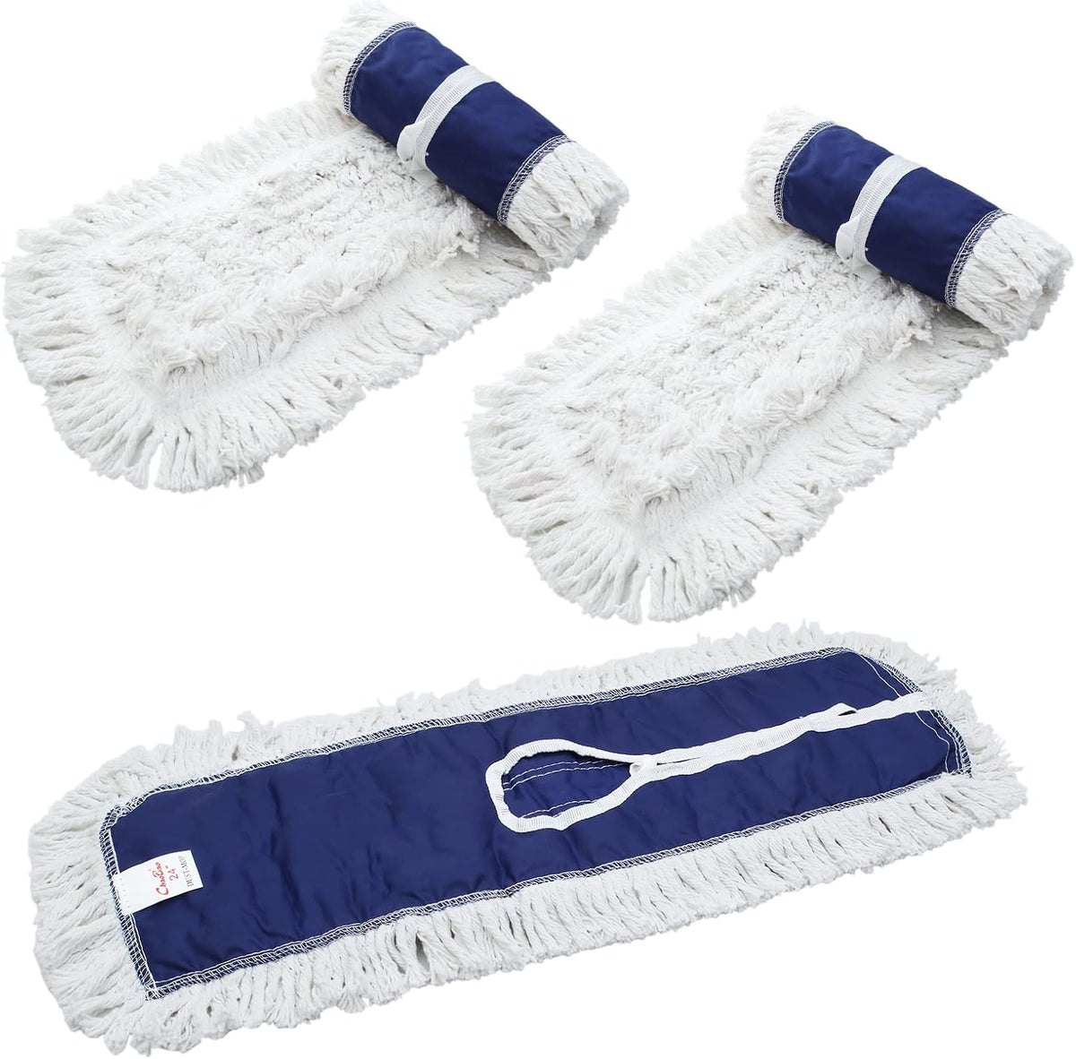 Repuesto de Mopa Seca de Algodon EOEXN 60 cm, 3 Piezas | Resistencia Industrial | Para Marco de 60 cm | Mopa para Pisos de Madera, Ceramica y Marmol