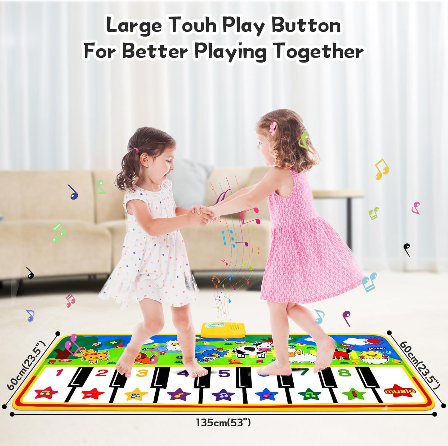 Piano Mat Musical para Niños | 8 Sonidos de Animales | Tapete de Baile y Música Interactivo | Regalo para Niñas y Niños de 1 a 6 Años