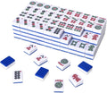 Juego de fichas de mahjong americano TIASUSAN con 166 fichas de reverso azul marino (1,2", solo fichas)