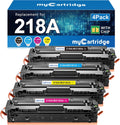Cartuchos de tóner 218A, paquete de 4 (con chip), repuesto compatible para HP 218A 218X para Color LaserJet Pro 3201dw MFP 3301fdw 3301cdw 3301sdw. Tinta para impresora W2180A W2180X de alto rendimiento (BCMY, paquete de 4).