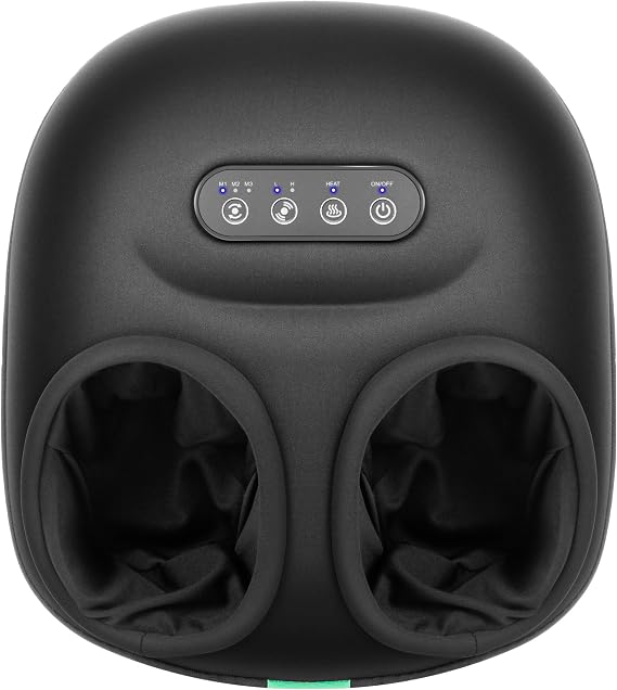 Máquina de masaje de pies Medcursor con calor, rodillo, amasado profundo, masajeador de pies Shiatsu para aliviar el dolor, la fatiga, la fascitis plantar, regalo para mujeres, madres y hombres, se adapta a pies de hasta 33 cm (13") #3091