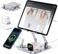 Estación de carga Meifigno 5 en 1 de 65 W para múltiples dispositivos Apple, con soporte de carga rápida por cable de 30 W para iPad/tableta, cargador inalámbrico plegable con diseño MagSafe para iPhone 17 16 /iWatch/AirPods