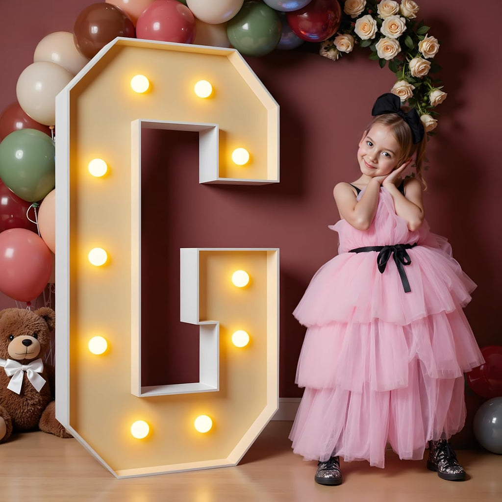 Letras luminosas grandes de 4 pies de imprsv para decoración de fiestas de cumpleaños y bodas, letras luminosas grandes para decoración de fiestas, kit de arcos de letreros grandes para decoración