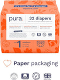 Pañales Hipoalergénicos Pura Talla 1 (4-11 lbs) — 96 Pañales (3 Packs x 32), Algodón Orgánico, Recién Nacido