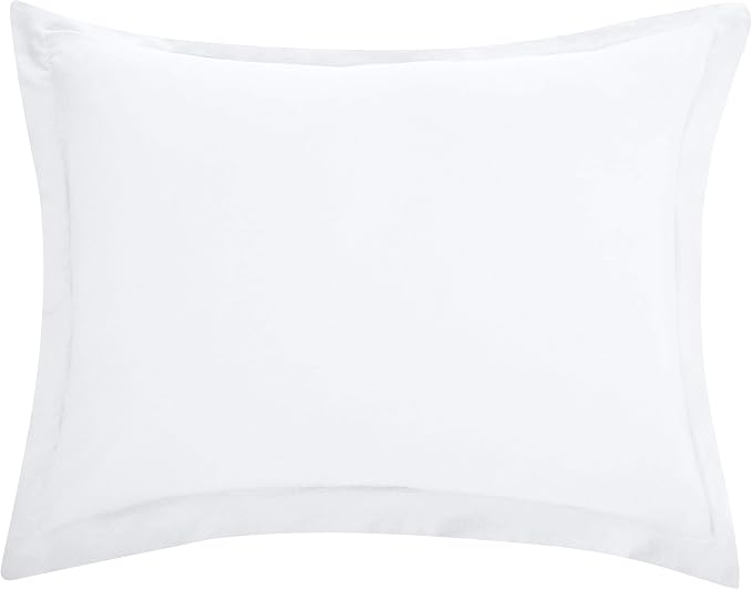 Amazon Basics Juego de funda de edredón de microfibra ligera de 3 piezas con cierre de cremallera, King, blanco brillante, liso