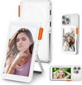 Pantalla magnética para selfies para teléfono, pantalla inalámbrica 4K para cámara trasera de vlog con soporte de metal, visor en tiempo real con enfoque ajustable para vlogging y transmisión en vivo de YouTube, compatible