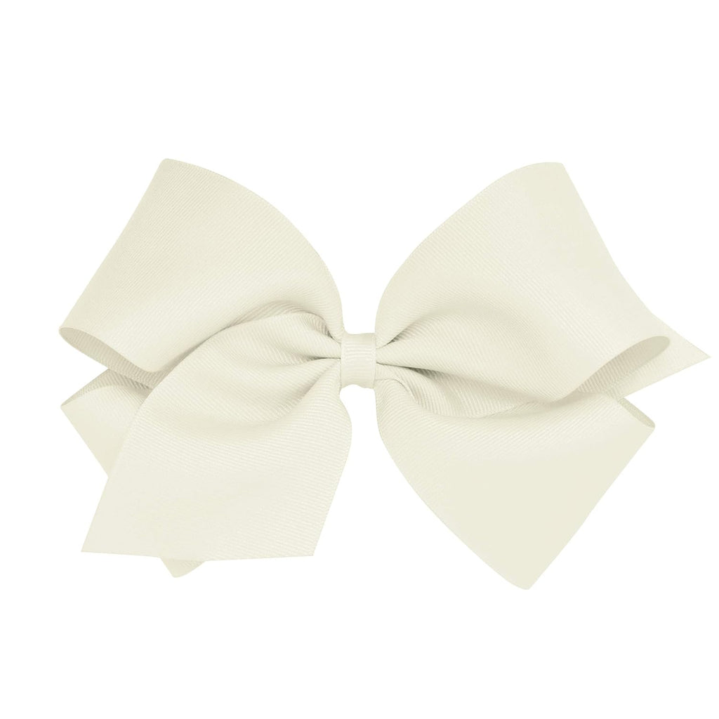 Wee Ones Monos de Cabello Clasicos de Grosgrain para Nina | Centro con Envoltura Lisa, Clip Antideslizante | Hechos a Mano, Blanco Antiguo, Talla King
