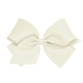 Wee Ones Monos de Cabello Clasicos de Grosgrain para Nina | Centro con Envoltura Lisa, Clip Antideslizante | Hechos a Mano, Blanco Antiguo, Talla King