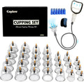 Cupluw Cupping Kit for Massage Therapy - 32 Cups Professional Chinese Cupping Set with Magnetics, Vacuum Cupping Therapy Set for Cellulite Reduction Muscle Pain Relief with Manual Pump