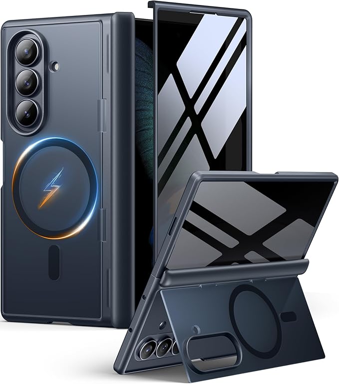 Funda MOBOSI para Samsung Galaxy Z Fold 7 | Protector Privacidad | MagSafe | Soporte Integrado | Protección Bisagra | Negro