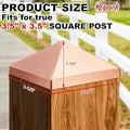 Blulu 2 piezas 4x4'' (3.5x3.5'' reales) Tapas de poste piramidales chapadas en cobre Tapas de poste piramidales resistentes e impermeables para cercas, madera, cedro, pasillos, postes de buzón y cubiertas de extremo