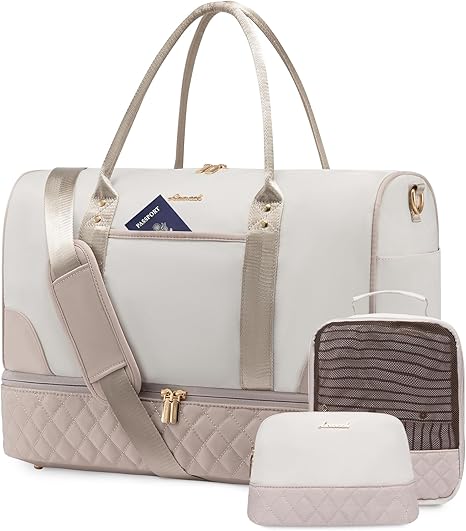 Bolso de Viaje Grande LOVEVOOK para Mujer | Compartimento para Zapatos, Bolsillo Húmedo y Uso Hospitalario