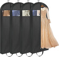 Bolsas para ropa LANDNEOO de 165 cm de largo para viajes, bolsas para colgar ropa, funda para vestido de novia para mujer, almacenamiento en armario para vestidos y abrigos, color negro, paquete de 4