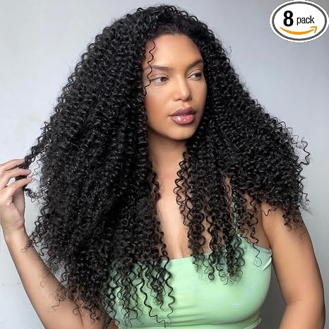 Leeven Cabello de ganchillo preenrollado Micro Kinky Curly de 14 pulgadas, 8 paquetes de cabello rizado negro micro rizado para Mini Passion Twist (1B#)