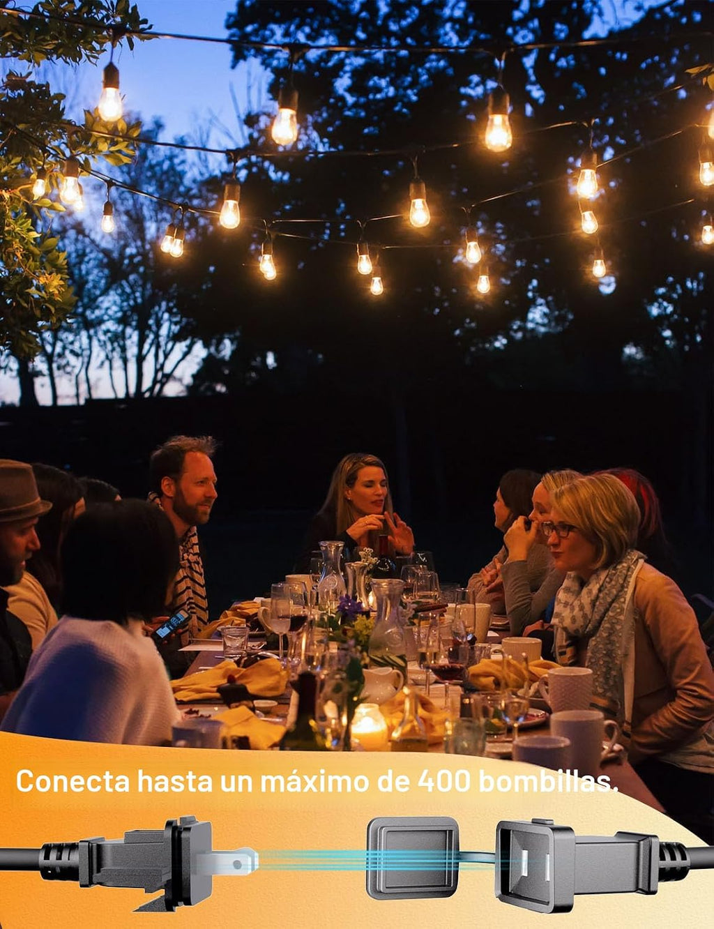 Svater Luces de cadena para exteriores de 50 pies para exteriores, luz LED