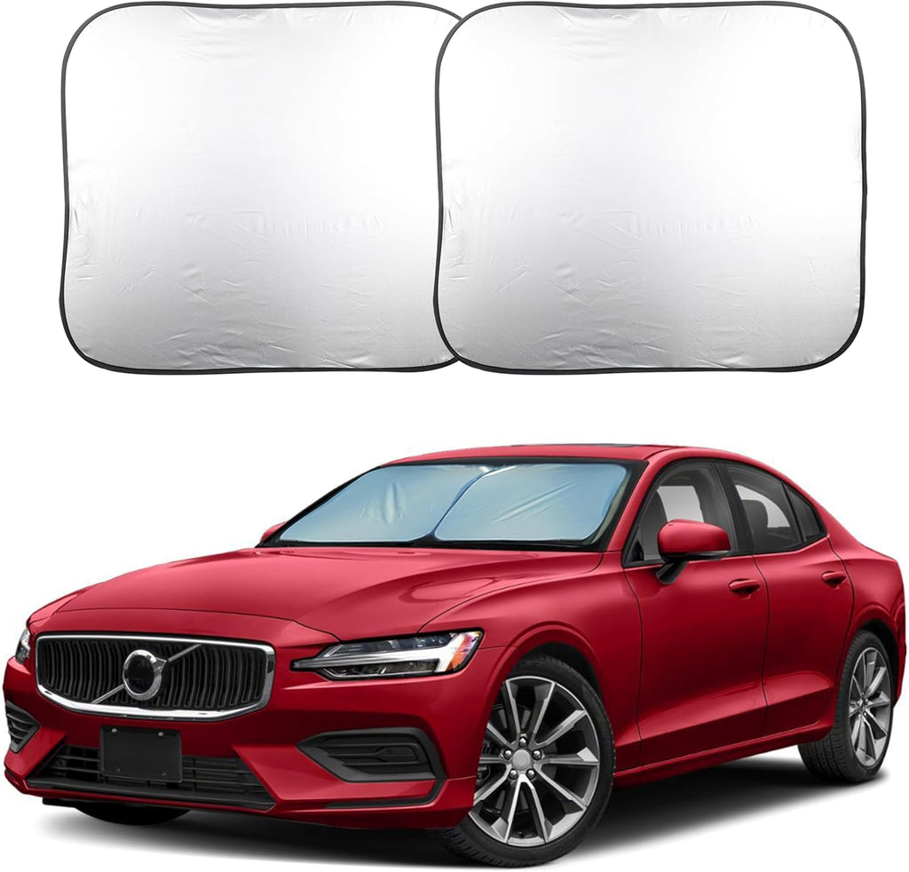 Parasol plegable de 2 piezas para parabrisas de coche EcoNour: protección UV y contra el calor, refrigeración interior, diseño mejorado y duradero, fácil de plegar, parasol para ventana delantera - Mediano (79 cm de largo x 71 cm de ancho)