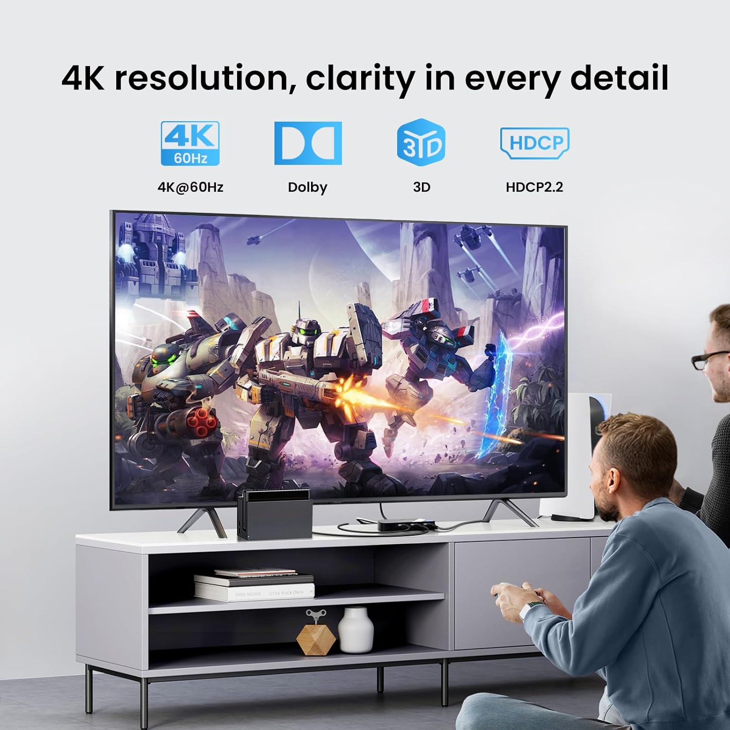 NEWCARE Conmutador HDMI 3 en 1, divisor HDMI 4K@60Hz con control remoto, interruptor HDMI compatible con HDCP2.2 Dolby HDR10+ VRR 3D, compatible con TV PS5/4 Xbox computadoras portátiles PC proyector
