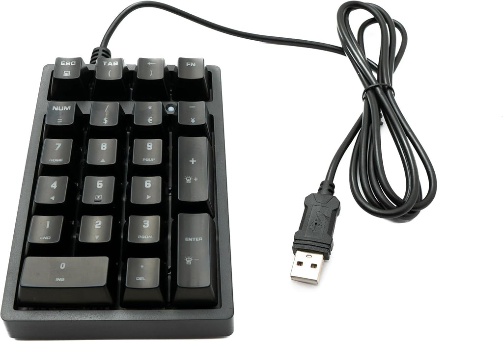 Teclado mecánico System-S Numeros de 21 teclas con USB 2.0 tipo A y retroiluminación LED RGB.