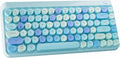 Teclado FCPLU x UBOTIE Bluetooth Inalámbrico TKL con 84 Teclas Redondas Retro, Estilo Máquina de Escribir, para PC/Mac/Tabletas (Azul-Multicolor)
