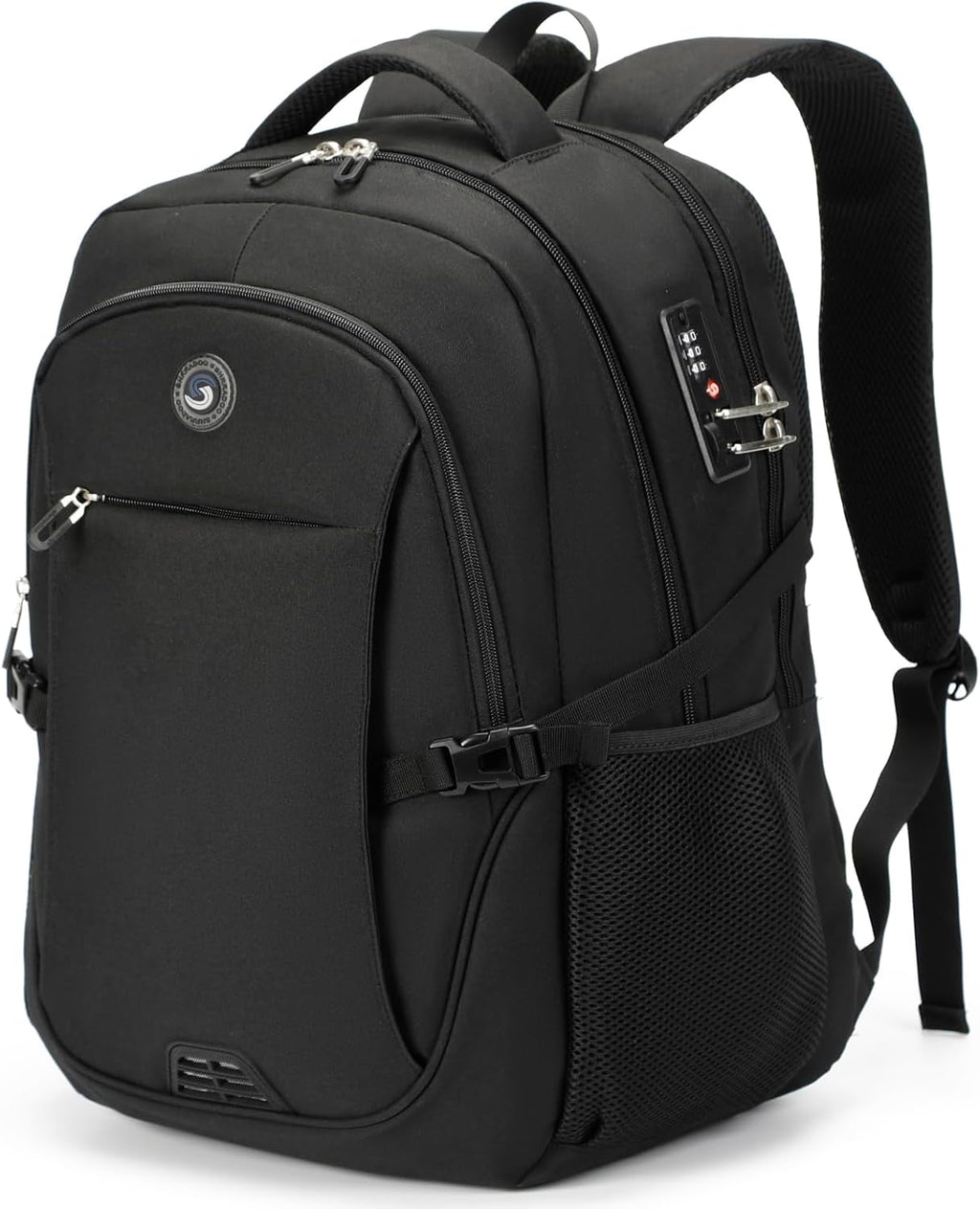 Mochila Antirrobo SHRRADOO para Laptop 17 pulg | Candado de Combinacion, Puerto USB | Viaje, Trabajo y Universidad | Hombre y Mujer | Gris