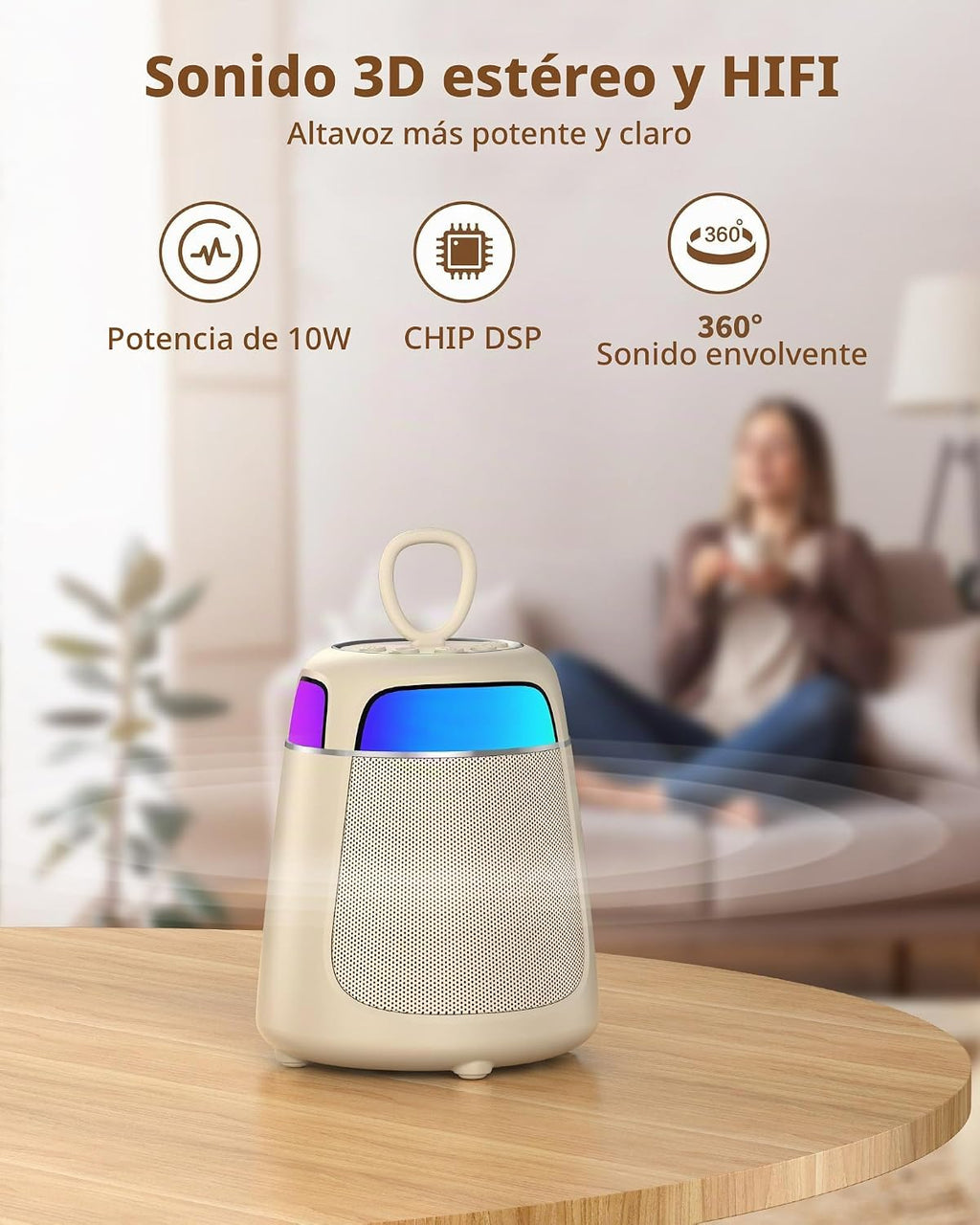 JAMELO Máquina de karaoke para niños y adultos, altavoz Bluetooth portátil con 2 micrófonos de karaoke inalámbricos, sonido estéreo de 360°, 8 horas de reproducción, luz RGB, regalo para cumpleaños, fiestas en casa y reuniones al aire libre