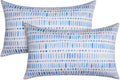 CASAJOY Paquete de 2 almohadas para exteriores de 12x20 pulgadas, almohadas decorativas impermeables con relleno, almohadas lumbares decorativas para patio, jardín, sofá, muebles, cama, sala de estar (azul guijarro)