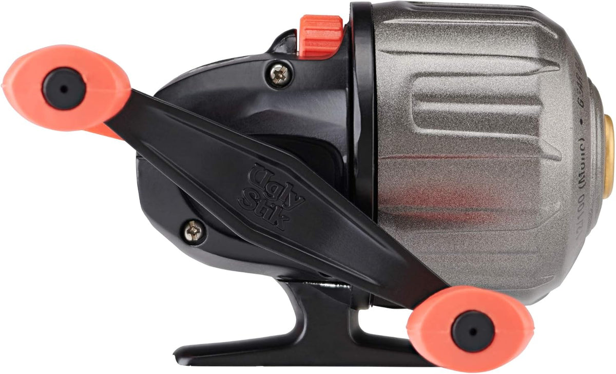 Carrete Spincast Ugly Stik Ugly Tuff | Talla 10 | 3 Rodamientos de Acero Inoxidable | Freno Teflon Twin Cam | Máx 10.2 lb | Negro