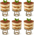 MQMCPDS 8 oz Glass Dessert Cups (Set of 6) Exquisite dessert cups for pudding, sundae, ice cream, cake, fruits, salads and cocktails - Perfect for use as trifle bowls (clear color)