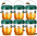 Trampas para Avispas Qualirey 6 Piezas – Colgantes Reutilizables para Avispas, Abejas y Moscas en Exterior e Interior | Verde