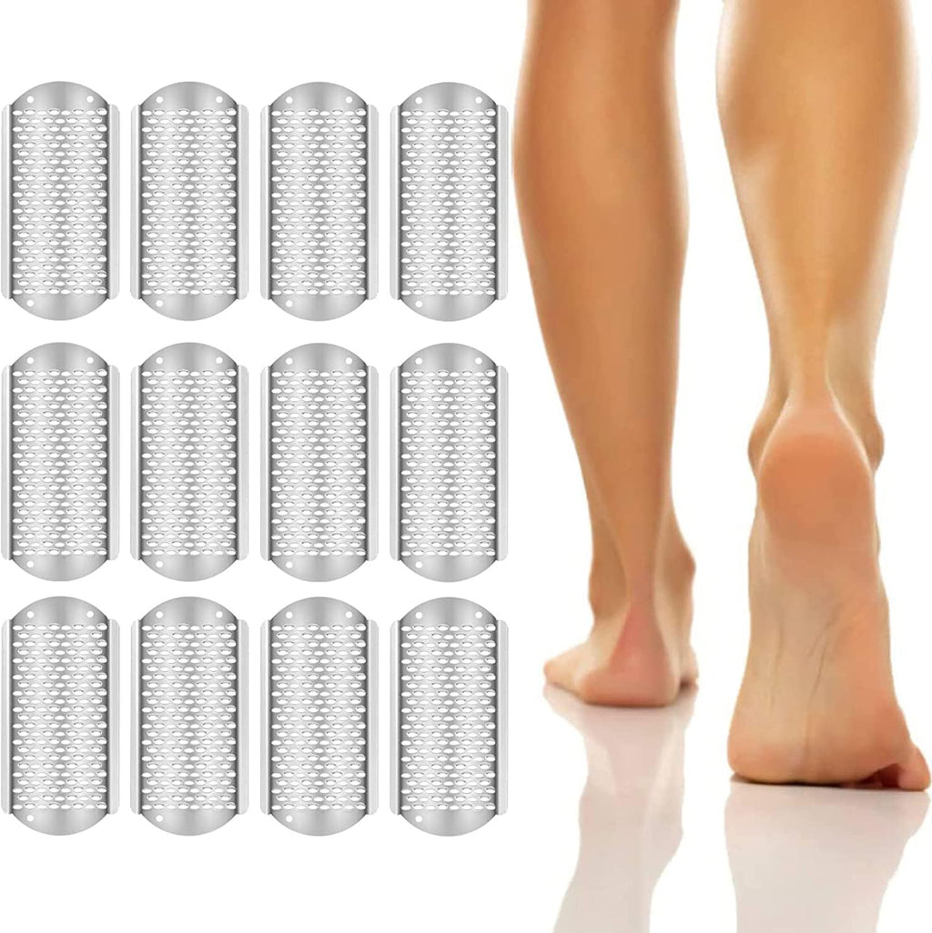 Juego 12 Limas Pie Callos Acero Inoxidable, Raspador Pedicura Piel Dura, Para Pies Mojados y Secos