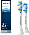 Philips Sonicare C3 Dos en Uno | Cabezales de Repuesto Genuinos para Cepillo Eléctrico | Blanco | Pack de 2 | HX9042/65