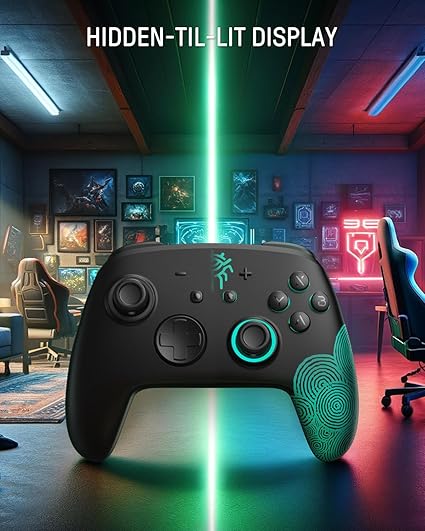Control Pro Inalámbrico FUNLAB Firefly para Nintendo Switch 2 / OLED — Hall Effect, NFC, 7 LED, Turbo y Motion, Negro