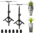Elevadores Ajustables para Macetas de Metal Pack x2 | Diseño Trípode con Drenaje, Altura 25-38 cm — Interior y Exterior