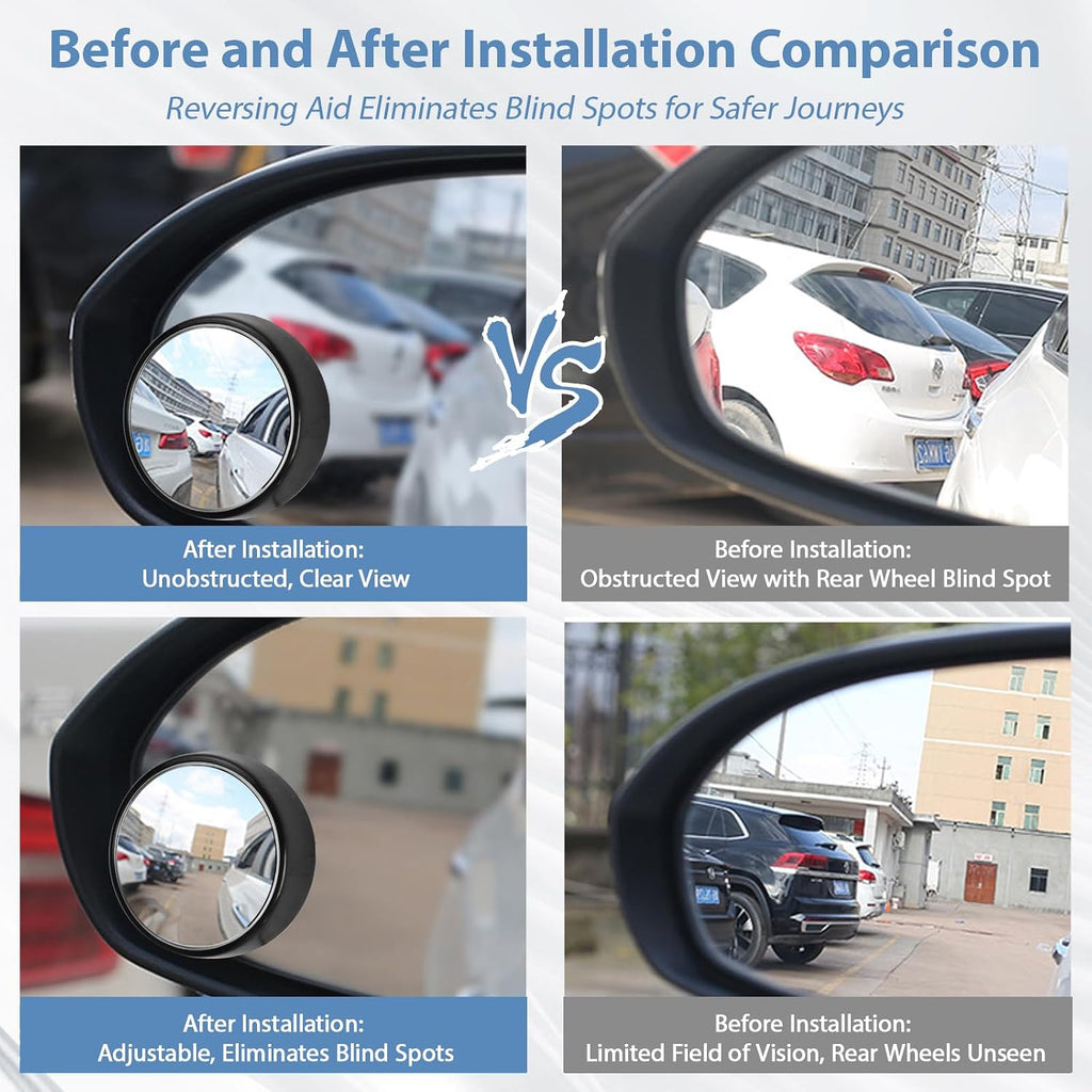 Espejos de Punto Ciego Automotriz Convexos 360° | Pack de 2 | Universal